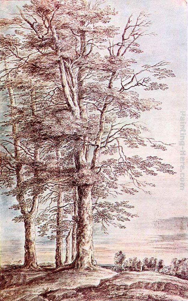 Landscape with Tall Trees painting - Lucas Van Uden Landscape with Tall Trees art painting